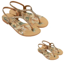 NEW GRENDHA FLAT SANDAL LOVE IN FLOWER COMFORTABLE ORIGINAL - Metallic Earthenware - View 2