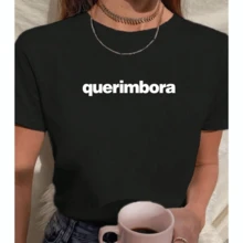 Women's T-Shirt Funny Phrases Shirt Basic Minimalist Blouse 100% Cotton - màu đen - Xem 1