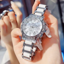 1 Stück Damen Uhr mit Kristall-verziertem 3-Zifferblatt, elegant-Lässig, geeignet für den Alltag, Veranstaltungen, Arbeit, Muttertagsgeschenk, LA559