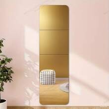 2/4/8/10pcs Combinable Wall Mirrors, Full Length Mirrors Suitable For Bedroom, Home Gym, Bathroom, Restroom - Gold - View 3