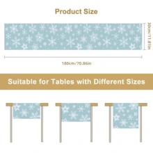 1pc/270pcs Christmas Table Runner, Blue Background With Snowflake Design Elements, Polyester Material, 30x180cm, Winter Christmas Home Party Gathering, Restaurant Living Room Table Centerpiece Decor, Indoor Outdoor Dining Table Center Decor, Room Decor, Home Decor, Kitchen, Decorative Style, Kitchen Decor, Room Decor Items, Christmas Decoration, Living Room Decor - Blue Snowflakes - View 8