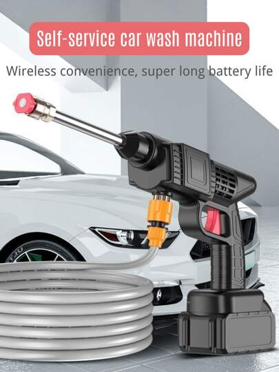 1 Conjunto de Lavadora de Alta Pressão Elétrica, Alta Potência - Partida com Um Toque + Parada Automática em Caso de Superaquecimento, Crianças/Animais de Estimação - Meninas Podem Limpar Móveis de Jardim Facilmente! Adequado para Casa e Jardim, Ferramentas para Lavagem de Carros, Lavagem de Animais de Estimação, Enxágue a Sujeira com Pulverizador de Mangueira, Presente Perfeito para Homens, Dia dos Pais - Lavadora de Carro Portátil