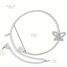 2 piezas Cadenas corporales elegantes y sencillas con mariposa, tirantes invisibles de moda y sexy, accesorios de cadena de hombro ajustable con cristales