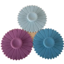 3件套向日葵硅胶杯盖，多功能硅胶杯套，适用于茶杯和咖啡杯，色彩鲜艳，柔韧性好，可用作热饮盖、马克杯盖，带吸盘密封盖和手柄，可重复使用，用途广泛，防漏防尘 - 彩色 - 查看 10