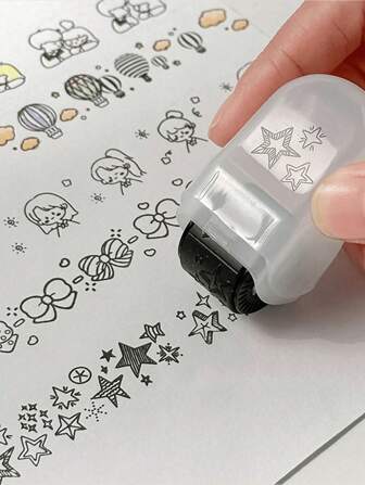 1 pieza Sello rodante con dibujos animados y garabatos, decoración linda para scrapbooking y dibujos DIY - estilo aleatorio
