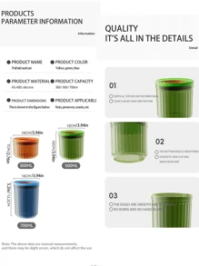 1pc Large Capacity Sealed Can Set, With Pull Ring Moisture-Proof Coffee, Tea, And Miscellaneous Grain Storage Tank | Multifunctional Storage Container For Household Kitchen | Fresh-Keeping, Insect Proof, And Mold Proof | Transparent And Visible Stacking Design | Suitable For Coffee Beans/Tea/Miscellaneous Grains/Dry Goods/Noodles | Essential For Home Office Camping