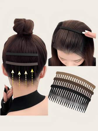3pcs Women Simple Matte Comb Hairpins, Large Size Hair Clip Accessories, Won't Damage Hair, Combs, Hair Comb, Combs For Hair, Side Comb, Hair Accessories, School Stuff, Wedding