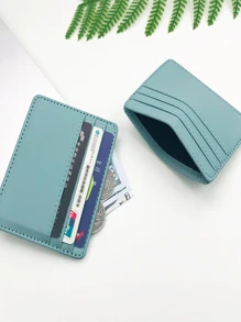 1 szt. Wielofunkcyjny uchwyt na karty, duża pojemność przegródek na karty, kompaktowe skórzane etui na karty z poliuretanu, może pomieścić karty bankowe, karty tranzytowe, karty członkowskie, wizytówki, monety itp. Formalne/biznesowe pomysły na Walentynki