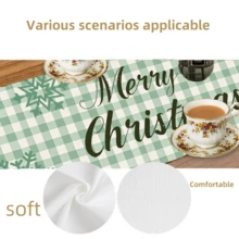 1 Stück/270 Stücke Weihnachtstischläufer, Grüner Weihnachtsmann Hut Design Element Tischläufer, Polyestermaterial, 30x180cm, Weihnachten Familien Party, Restaurant Wohnzimmer Tischdekor, Innen- und Außenbereich Esszimmertisch Dekoration, Raumdekoration, Heimdekoration, Küche, Dekorativer Stil, Küchendekoration, Wohnaccessoires, Weihnachtsdekoration - Grüner Hut Weihnachtsmann - Übersicht 6