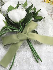 Fita de seda chiffon feita à mão, 4x500 cm, adequada para casamentos, banquetes, presentes, artesanato e atividades decorativas, meio ambiente, festivais, festas e embalagens para presentes de fim de ano, decoração de casa.