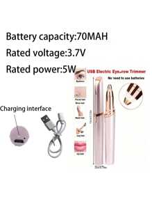 1pc Battery-Operated Electric Brow Shaver, Women's Eyebrow Trimmer, Nose Hair Clippers, Remover, Multi-Functional Body Hair Shaver, Depilatory Pen, Lipstick Shape, For Trimming Eyebrows And Facial Hair