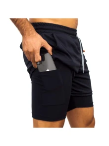 Majin Boo DBZ Anime 2 In 1 Men's Compression Shorts For Gym Drift - 黑色 - 查看 6