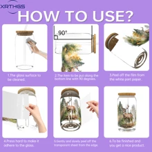 XRTHGS XRTHGS 4PCS/SET UV DTF Transfer Stickers Deer Style UV DTF Cup Wrap Suitable For Glasses, Notebooks, Computers, Tables And Chairs, Etc. For DIY Creativity, High Viscosity UV DTF Cup Sticker(Glass Not Included)