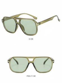 1 件男士经典方形双桥简约时尚眼镜（适合驾驶、旅行、休闲、度假、户外运动、日常使用）