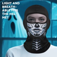 Fabulous Be Xtreme Stylish Skull & Scarecrow Print Balaclava Mask, Breathable Moisture-Wicking Sun Protection Face Cover For Outdoor Sports, Fun Party, Cycling