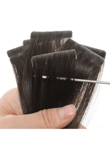Invisible Tape In Hair Extensions Human Hair Seamless Injected Hand-Tied Pro Virgin Human Hair Tape Ins Balayage 10PCS(1#,2#,18P613#,60#) - S2 - View 8
