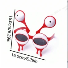 1/2/3 件趣味外星人大眼摄影道具眼镜套装，鼻涕虫形状 - 彩色 - 查看 2