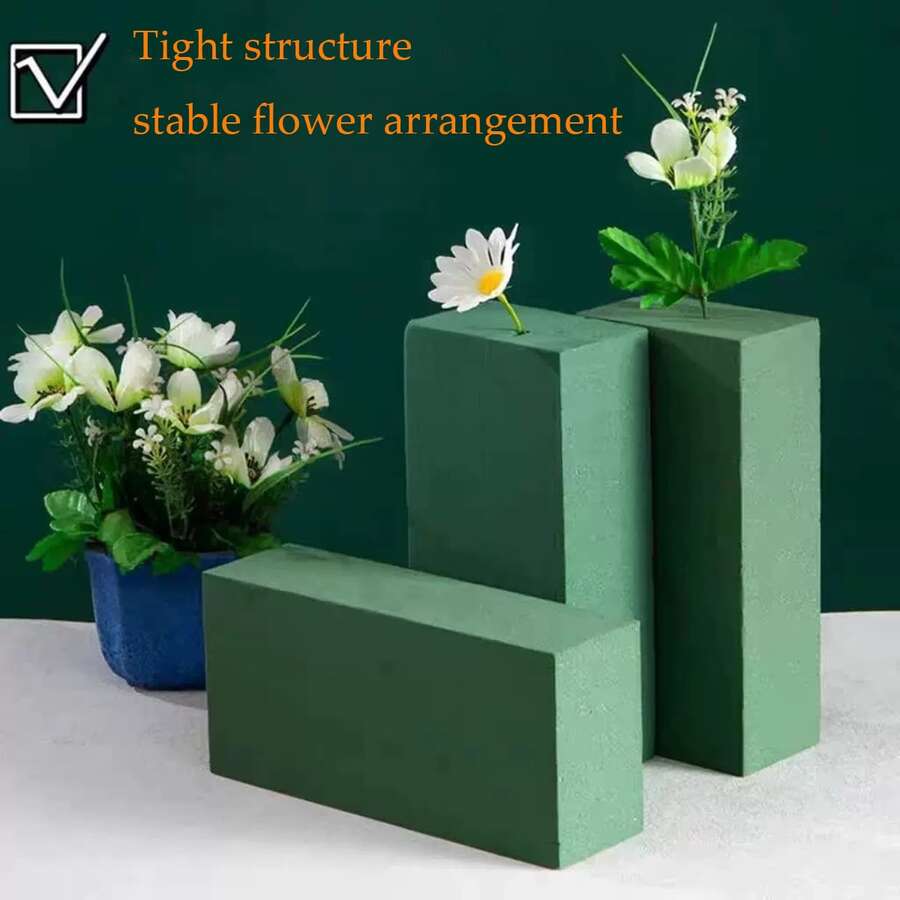 12 件/6 件绿色花卉泡沫块，适用于鲜花和丝绸花 - 非常适合布置、种植和 DIY 工艺材料
