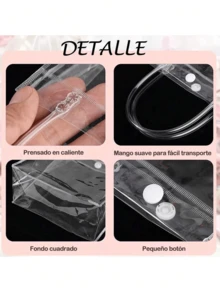 Set de 20 bolsas de regalo transparentes 20x20x8cm reutilizables e impermeables para cumpleaños festivales y regalos hechos a mano Christmas navidad navideño set bolsas regalo transparentes 20x20x8cm impermeables reutilizables cumpleaños festivales regalos hechos a mano presentación celebration trending gift bags packaging navideño - transparente - Ver 4