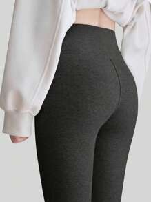 1pc 400g Thick Cloud Fleece Leggings For Women, High Waist Thermal Lined Pants, Warm Christmas/New Year Gift - Multicolor - View 12