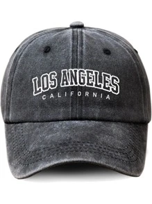 1 件字母洛杉矶加利福尼亚印花帽，男女通用，户外休闲时尚防晒可调节尺寸棒球帽，卡车司机帽，日常使用的太阳帽