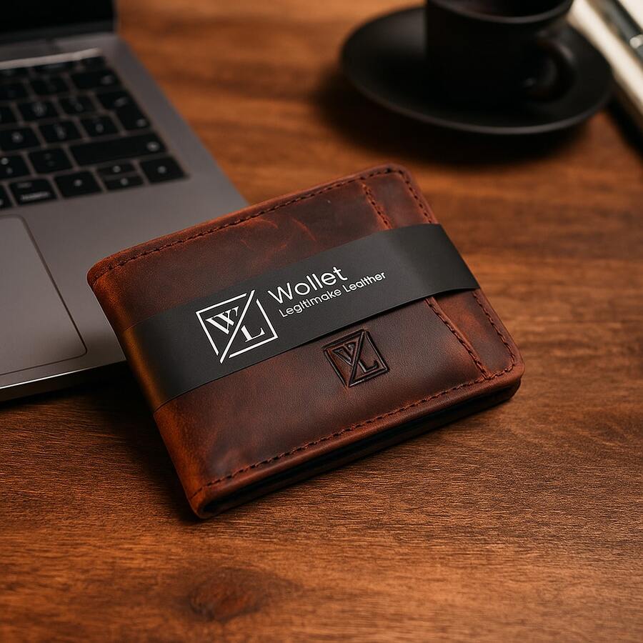 Carteira Masculina Grande Couro Elegante Porta Cartões Porta Documentos - Chocolate - Visão 1