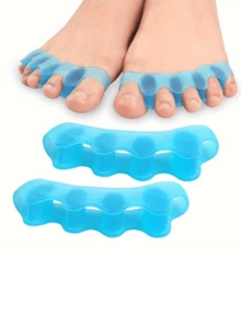 2 piezas Separador de dedos de silicona suave, reutilizable, para alineación y protección de los dedos de los pies, estiramiento de dedos sin alcohol - Multicolor - Ver 2