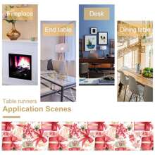 1pc/270pcs Christmas Table Runner, Pink Gift Box Berry Design, Polyester Material, 30x180cm, Winter Christmas Home Party Gathering, Restaurant Living Room Table Center Decor, Indoor Outdoor Dining Table Center Decor, Room Decor, Home Decor, Kitchen, Decorative Style, Kitchen Decor, Room Decor, Christmas Decor, Living Room Decor