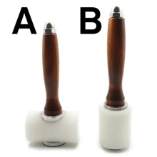 1pc Vintage Handmade Wooden Mallet, Round Head Double-Sided Leather Stamp Hammer, Wooden Handle + Nylon Head Combo, Customizable With Engraved Logo Or Name, Non-Slip Grip Design, Durable And Shock-Resistant To Improve Handicraft Efficiency. Suitable For Leather Carving, Punching And Trimming Workshops, DIY Craftsmen's Gift, Practical Gift For Leather Enthusiasts, DIY Hobbyists, Fathers, Boyfriends Or Workshop Masters.