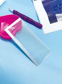 1020 Blank Grid Diamond Painting Ruler, Non-Stick Stainless Steel Diamond Painting Grid Ruler With 141 Round Holes, Ideal For 5D DIY Crafts - Silver - View 3