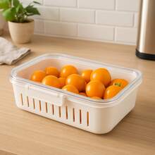 Refrigerator Organizer Container Kit With Removable Stackable Dividers | Multipurpose Transparent Plastic