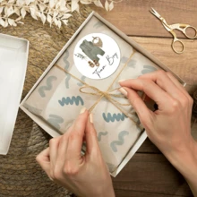 性别揭示纸质贴纸婴儿衣服贴花男孩或女孩自粘贴纸适用于婴儿洗澡卡派对用品 - 彩色 - 查看 8