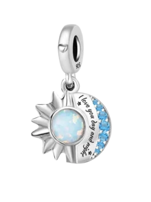 1 buc la modă 925 Sterling Silver Sun, Moon și Stele pandantiv cu două capete pentru brățări de femei brățări brățări DIY bijuterii confecționare și ținută zilnică asortată bijuterii decorare pentru fete înapoi la școală