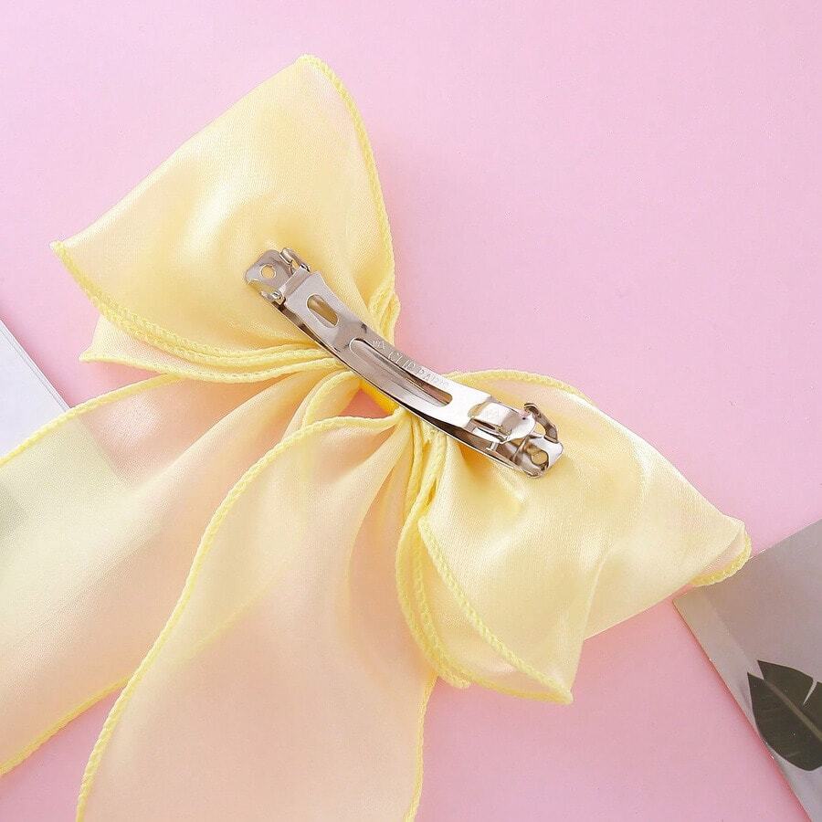 1pc Sweet Pink Princess Style Large Bow Wave Ribbon Clip, Elegant Gentle Spring Hair Accessory, Claw Clips, Hair Claws, Clips For Hair, Hair Slide, Hair Barrettes, School Stuff, Bow Accessories