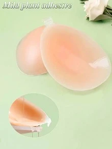 1pc Women's Silicone Push-Up Bra Pads - Invisible Seamless Wireless Lift, PVC-Free Adhesive Cups, Hand Washable Transparent Breast Enhancer Pads For Bras (Elegant Design) - Multicolor - View 4