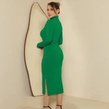 vestido  Vazado / cortado    feminino  inverno  midi