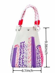 夏季时尚简约迷你抽绳编织袋便携式抽绳水桶包午餐袋