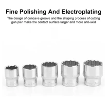 Lislark Steckschlüssel Satz 1/2" 21tlg 8-36mm Vielzahn Nüsse zoll für 6 und 12 Kant