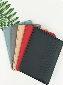 1 szt. Wielofunkcyjny uchwyt na karty, duża pojemność przegródek na karty, kompaktowe skórzane etui na karty z poliuretanu, może pomieścić karty bankowe, karty tranzytowe, karty członkowskie, wizytówki, monety itp. Formalne/biznesowe pomysły na Walentynki