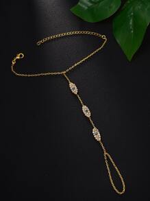 1 Stück Edelstahl Klee Armreif mit Strass für Frauen, Luxus Modeschmuck geeignet für Bankette, Dates, Partys, täglichen Gebrauch