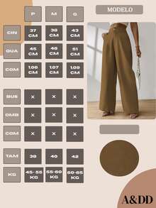 ADD WOMEN'S FASHION - AS1255 Women's Tailored Pants, High Waist, Palazzo, Sophisticated, Blogger, Social, Casual, Elegant, Palazzo Pants, High Waist, With Side Pockets, Romantic Fabric, Flare, Bell Bottom, Wide Leg, Sweatpants, Pants With Belt, Women's High Waist Jeans With Lycra Cotton Polyester Elastane, Premium Black Skinny Pants Women's High Waist With Lycra Elastane Black Jeans Black Twill Pants Women's Skinny Crepe Mesh Pants With Lined Belt High Waist Slim Quality, Women's Pants, Tailoring, Pantyhose, Crepe Pants, Jeans, Jogger, Denim Jacket, Linen, Women's Wide Leg Pantaloons, Monsca Zipper, Women's High Waist Jeans To The Navel With Elastane Lycra Women's Clothing, Wide Leg Pants, Duna With Modern, Stylish, Light, Comfortable, National Shipping, SHE Discounts (IN) - Rỉ Nâu - Xem 7