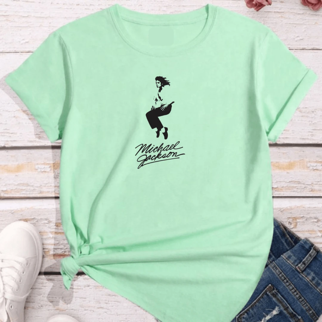 Michael Fan Club Women's T-Shirt 100% Cotton Baby Look Foreign Fashion