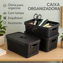 Set Of 5 Organizer Boxes With Lid Large Basket In Resistant Plastic 2 L 4.5 L 17 L - 綠色 - 查看 2