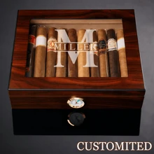 Humidor Box z cyfrowym higrometrem – spersonalizowany prezent w postaci cygara, grawerowany humidor, idealny prezent dla drużby, akcesoria dla palaczy