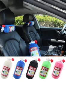 Oreiller d'appui-tête de voiture d'été, coussin en forme de bouteille d'azote, coussin accessoire de voiture, coussin de soutien lombaire, appui-tête, coussin modifié en forme de bouteille d'azote - Multicolore - Voir 3