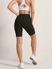 3-Pack Women's High-Waisted Workout Shorts - 5" Biker Shorts Design With Tummy Control & Side Pockets, Breathable & Quick-Dry For Yoga, Running & Gym - 3件 - 查看 10