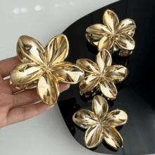 ​"Hairpin Bun - Silver/Gold Metallic Flower With Timeless Design"​ - vàng 4peca - Xem 5