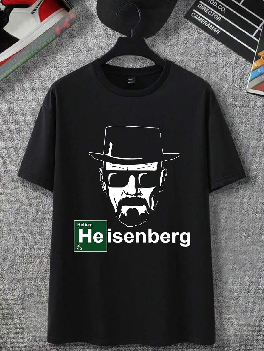 Breaking Bad Walter White Heinsenberg T-Shirt For Men And Women 100% Cotton Thread 30.1 - 黑色 - 查看 1