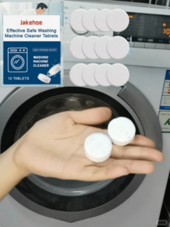  Jakehoe 12pcs/Box Washing Machine Cleaner Tablets, Deep Cleaning Washer Tub Dirt & Odor Remover, Household Daily Use Cleaning Tablets