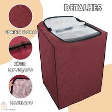 Cover For  Electrolux Washing Machine 13kg 14kg 15kg Size G Flannel - 酒紅色 - 查看 5